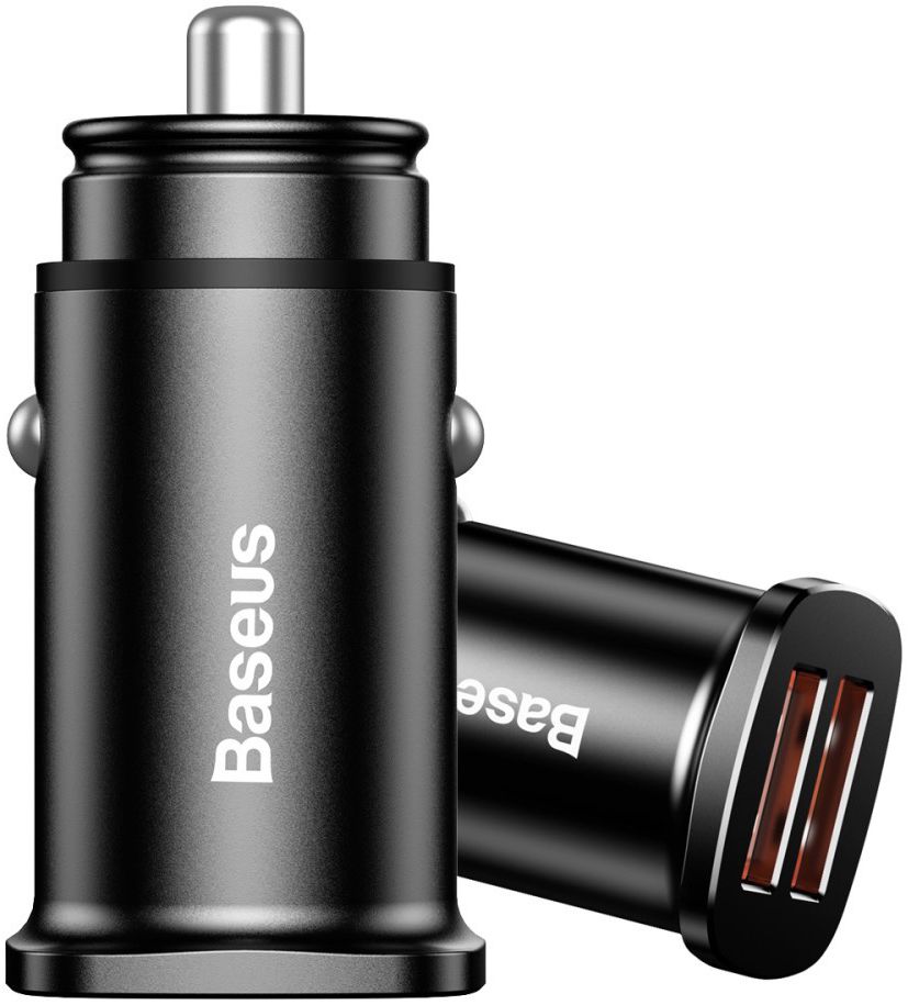 Baseus Square Dual USB Autolader Zwart afbeelding 1