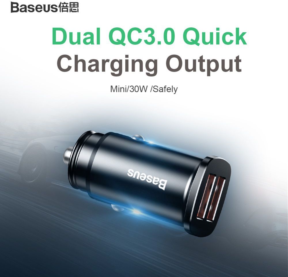 Baseus Square Dual USB Autolader Zwart afbeelding 11