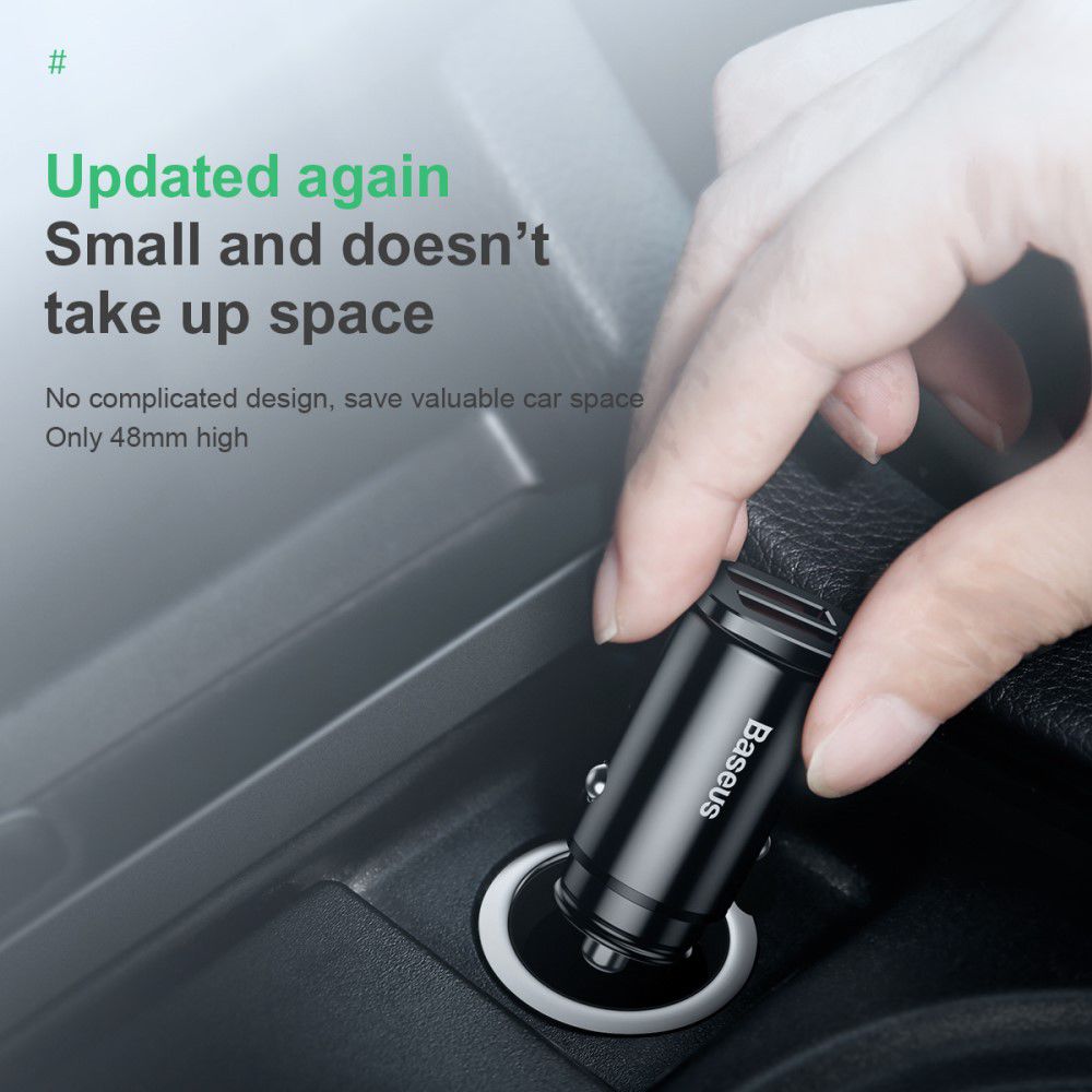 Baseus Square Dual USB Autolader Zwart afbeelding 12
