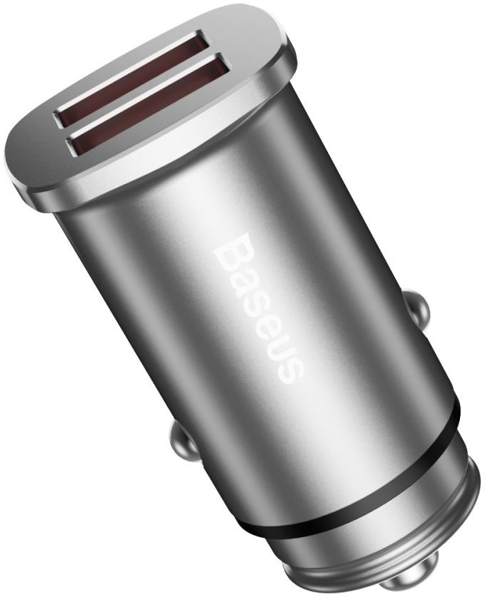 Baseus Square Dual USB Autolader Zilver afbeelding 2
