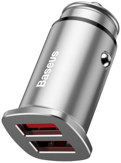 Baseus Square Dual USB Autolader Zilver afbeelding 5