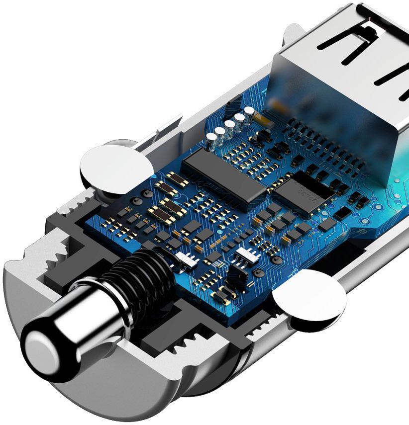 Baseus Square Dual USB Autolader Zilver afbeelding 7