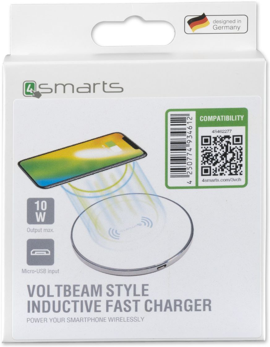 4Smarts VoltBeam Draadloze Oplader 10W Fast Charge + Kabel 1M Wit afbeelding 6