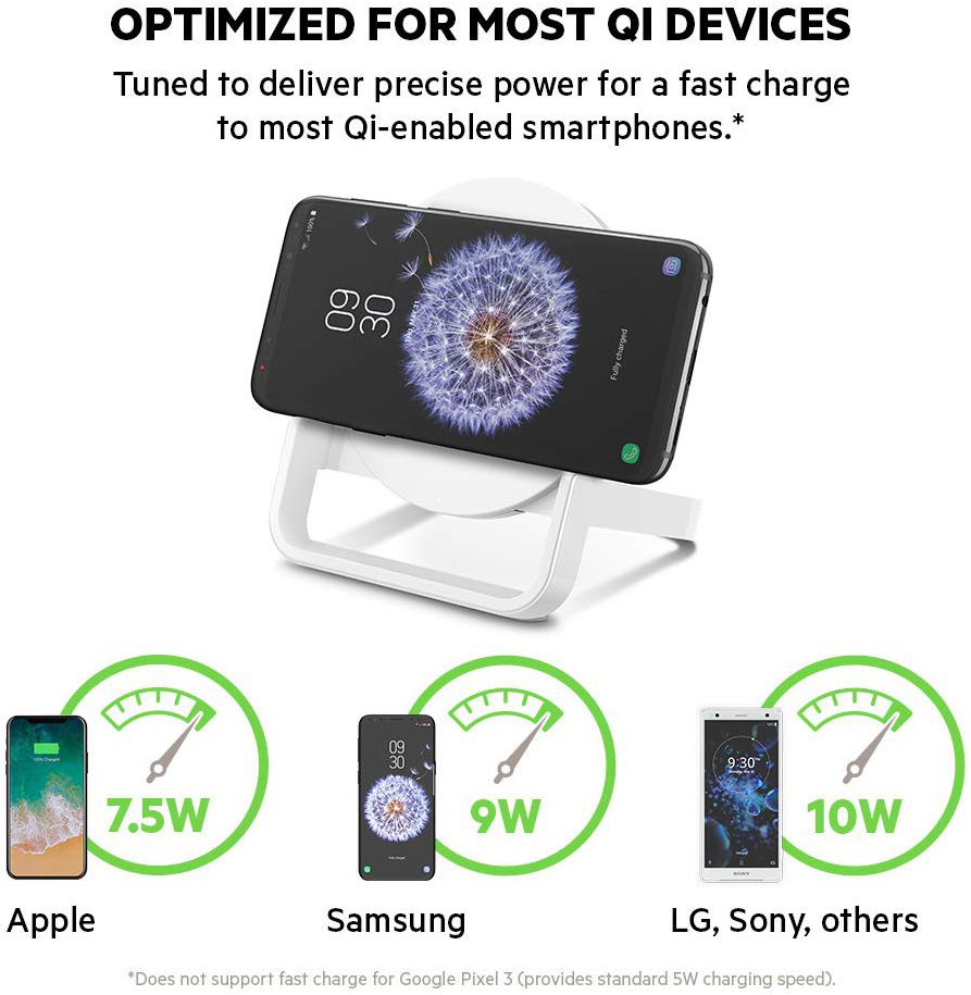 Belkin Boost UP Universele QI Draadloze Oplader Standaard 10W Wit afbeelding 9