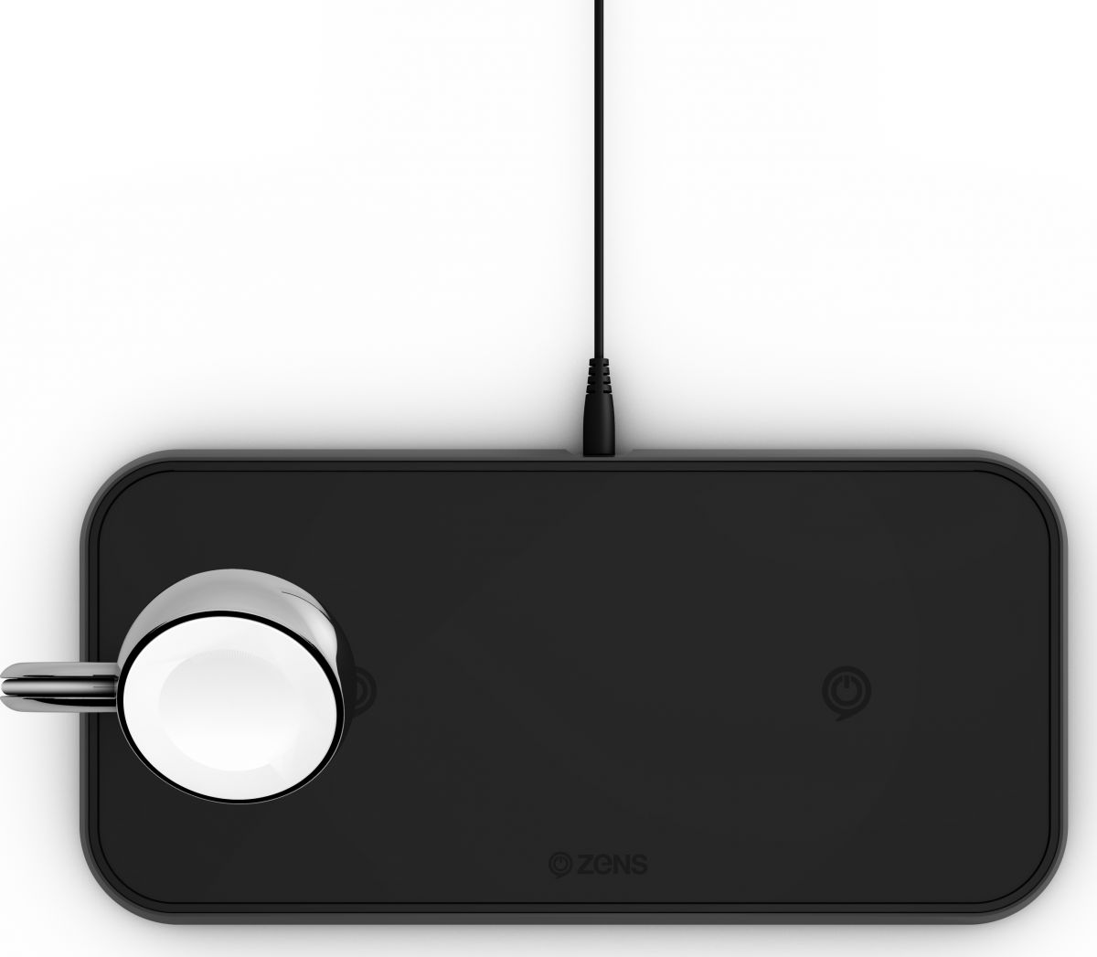 ZENS Aluminium Dual Smartphone en Apple Watch Draadloze Oplader Zwart afbeelding 4