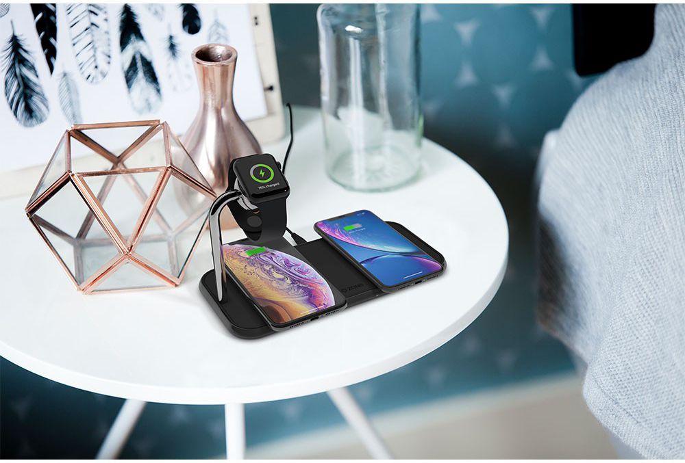 ZENS Aluminium Dual Smartphone en Apple Watch Draadloze Oplader Zwart afbeelding 8