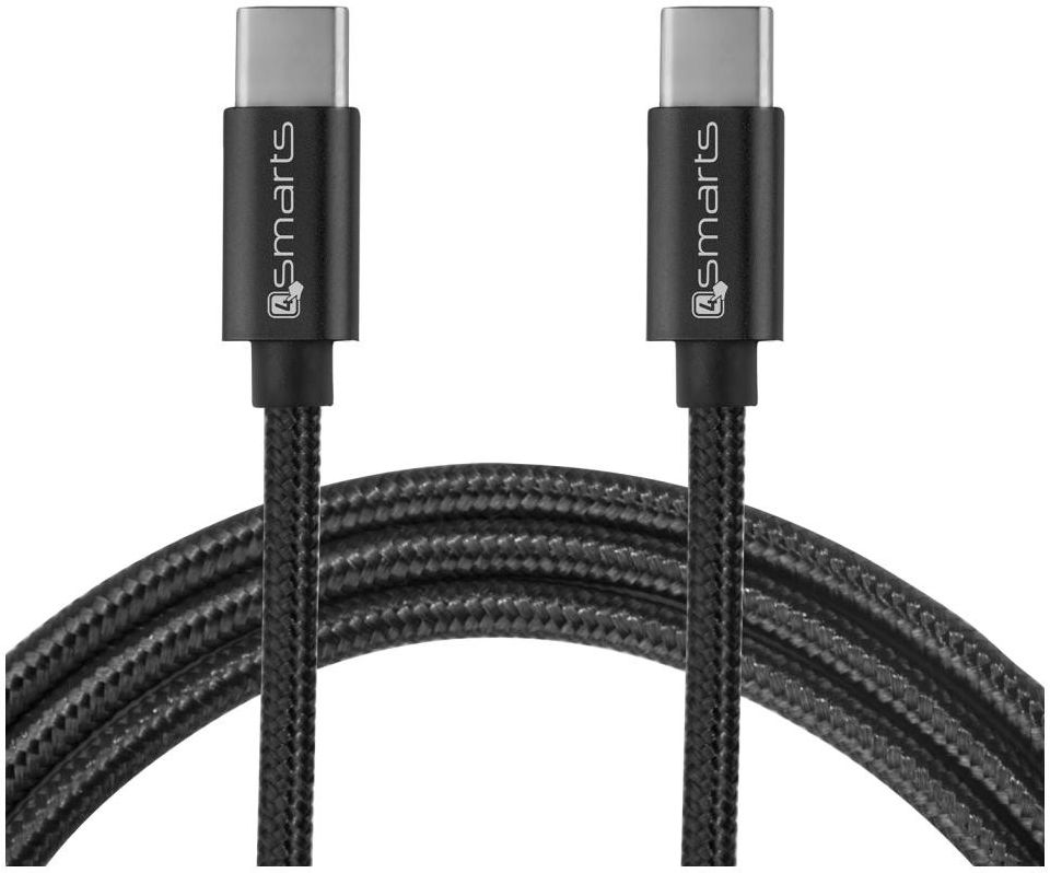 4smarts Fast Charging Autolader met USB C Kabel (1M) Zwart afbeelding 2