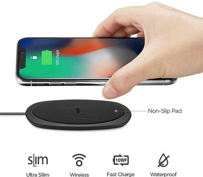Spigen Essential F305W Universele Wireless Fast Charger (9W) Zwart afbeelding 9