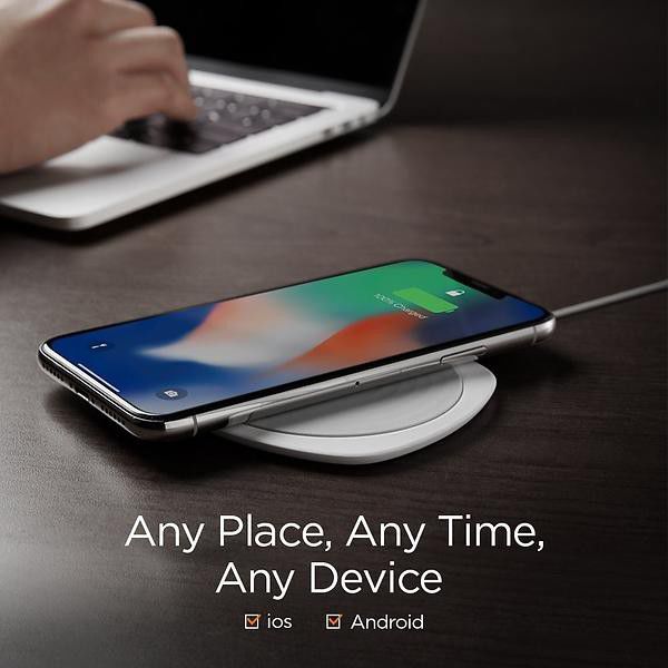 Spigen Essential F305W Universele Wireless Fast Charger (9W) Wit afbeelding 11