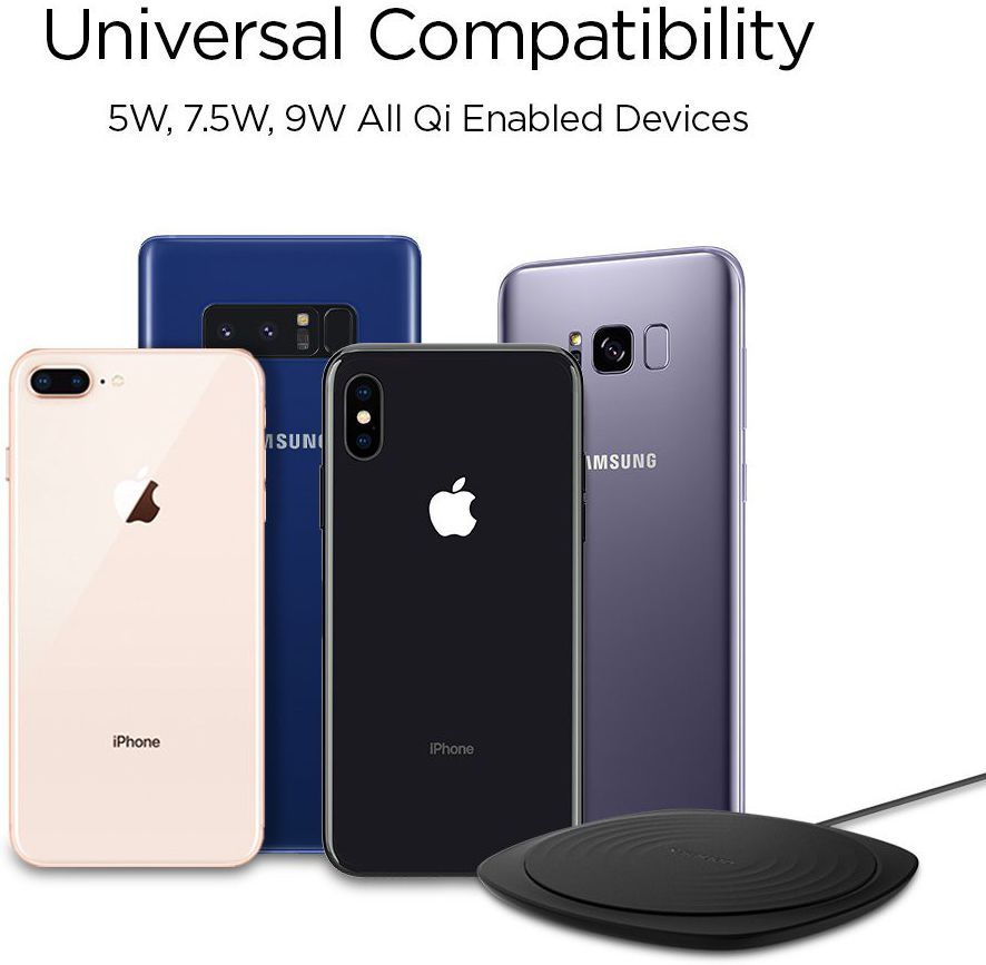 Spigen Essential F305W Universele Wireless Fast Charger (9W) Wit afbeelding 12
