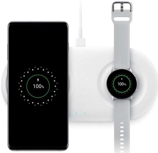 Samsung Charger Duo Pad EP-P5200 Draadloze Fast Charge Oplader Wit afbeelding 1