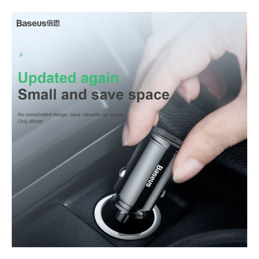 Baseus Fast Charge Autolader 30W USB + USB-C Zwart afbeelding 6