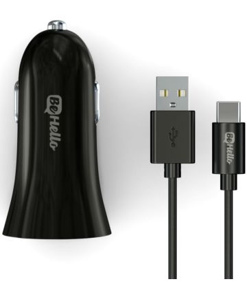 BeHello Quick Charge 3.0 USB-C Autolader Zwart Opladers