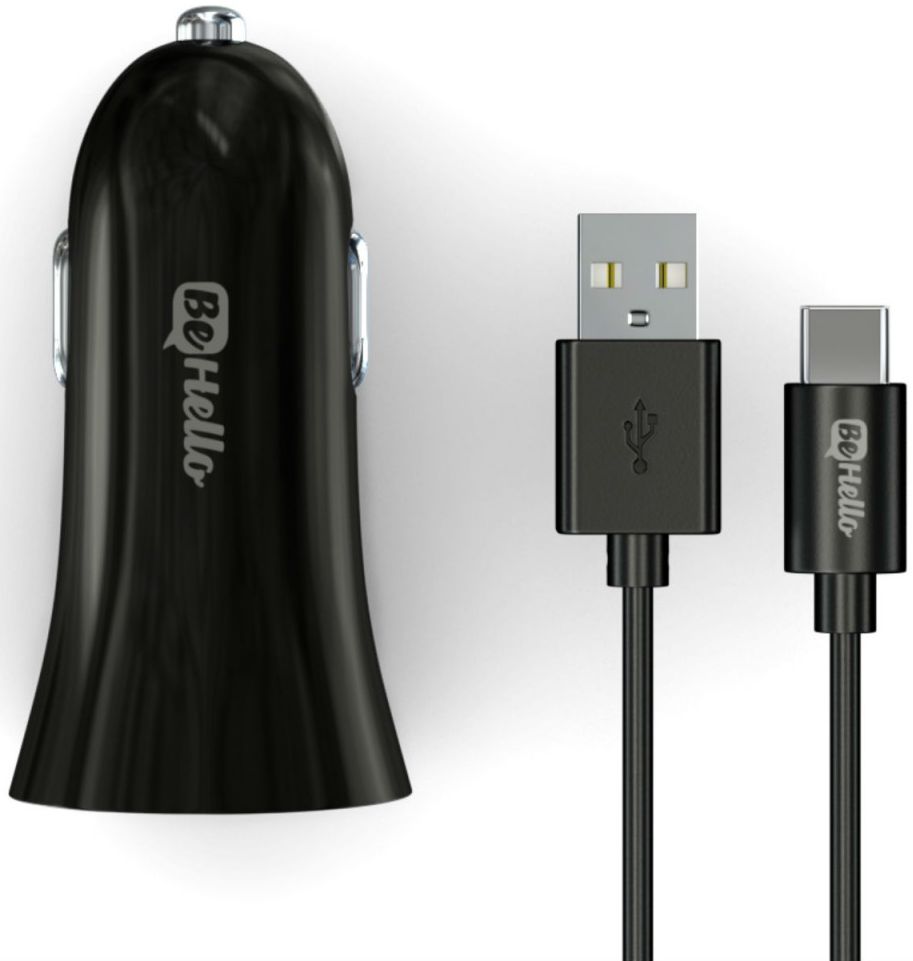 BeHello Quick Charge 3.0 USB-C Autolader Zwart afbeelding 1
