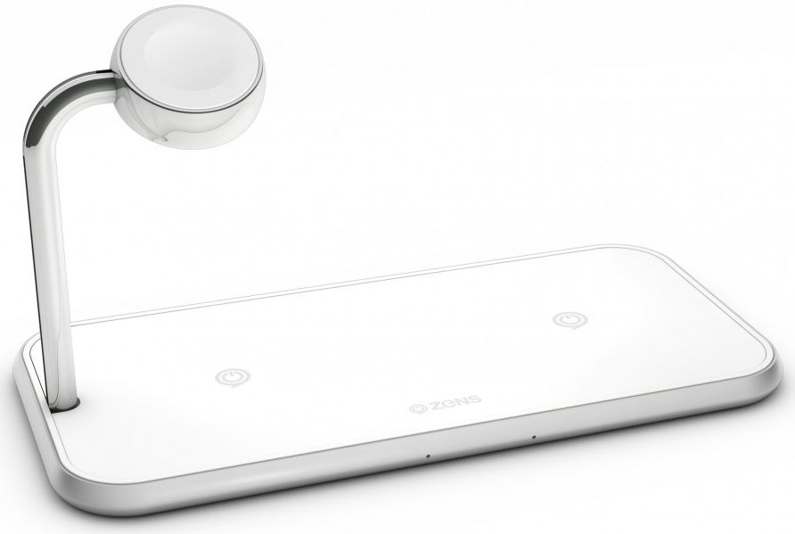 ZENS Aluminium Dual Smartphone en Apple Watch Draadloze Oplader Wit afbeelding 2
