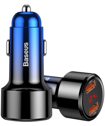 Baseus Magic Series Dual USB Quick Charge Autolader Blauw Opladers