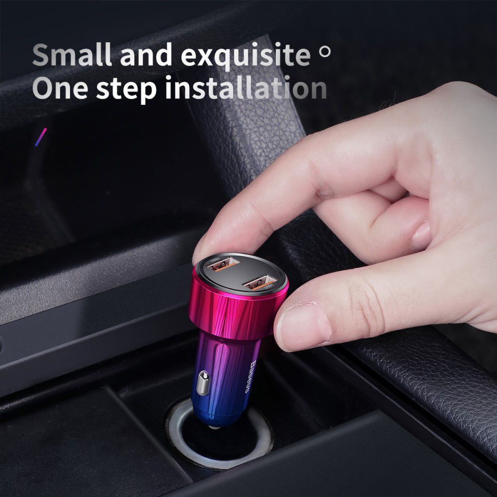 Baseus Magic Series Dual USB Quick Charge Autolader Blauw afbeelding 12
