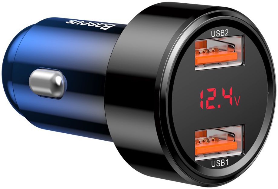 Baseus Magic Series Dual USB Quick Charge Autolader Blauw afbeelding 4