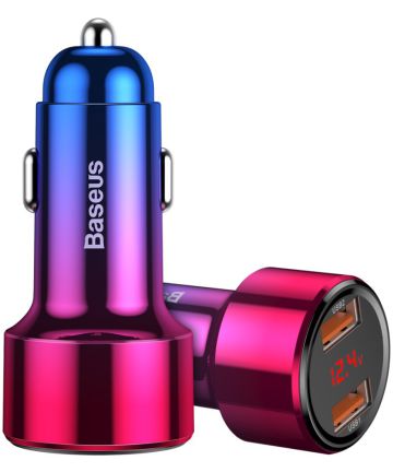 Baseus Magic Series Dual USB Quick Charge Autolader Rood Opladers