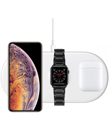 Baseus 3 in 1 Draadloze Oplader [iPhone + Apple Watch + AirPods] Wit Opladers