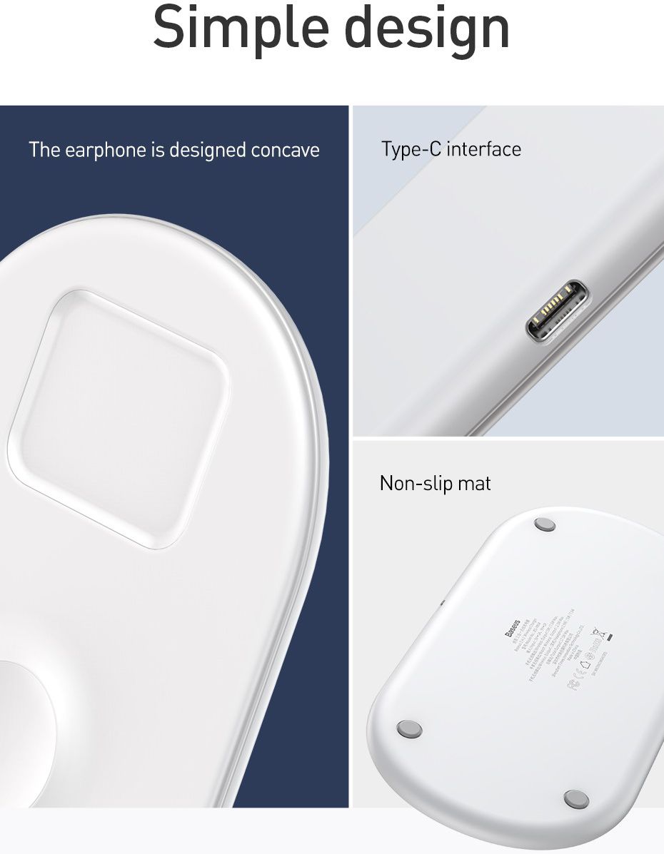 Baseus 3 in 1 Draadloze Oplader [iPhone + Apple Watch + AirPods] Wit afbeelding 28