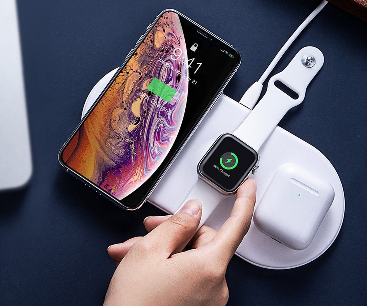 Baseus 3 in 1 Draadloze Oplader [iPhone + Apple Watch + AirPods] Zwart afbeelding 2