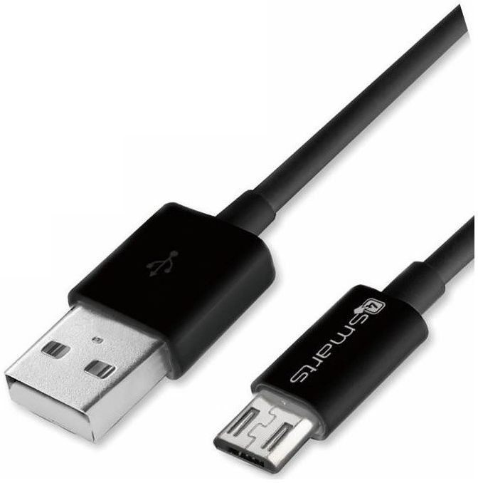 4smarts Micro-USB Dubbele Auto Snellader (17W) met Kabel Zwart afbeelding 2