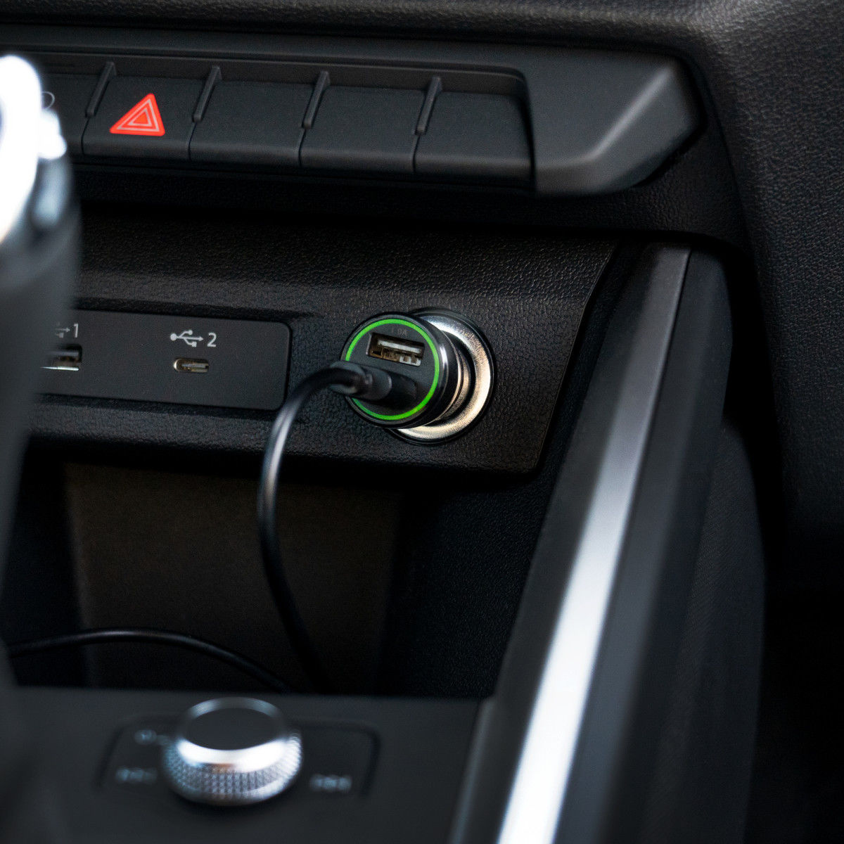 4smarts 3.4A Dubbele Auto Snellader 17W met USB naar USB-C Kabel Zwart afbeelding 2