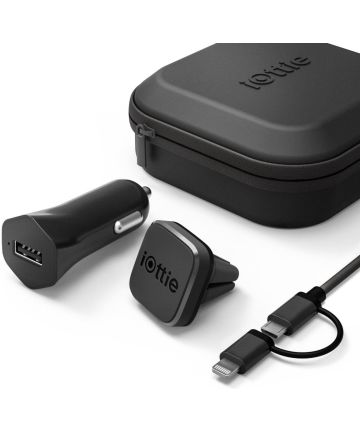 iOttie iTap Mini Travel Kit Oplader + Houder + Kabel Zwart Opladers