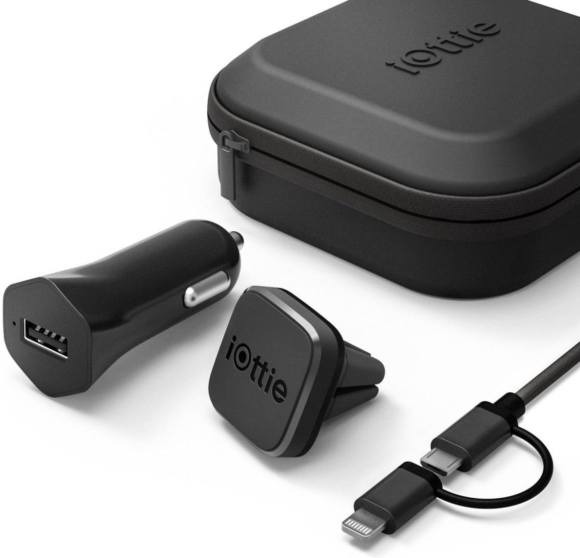 iOttie iTap Mini Travel Kit Oplader + Houder + Kabel Zwart afbeelding 1
