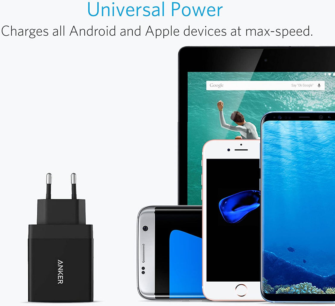 Anker PowerPort+ 1 (18W) Quick Charge / PowerIQ USB-A Adapter Zwart afbeelding 7