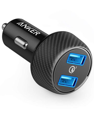 Anker PowerDrive Speed 2 Dubbele USB Autolader 39W Fast Charge Zwart Opladers