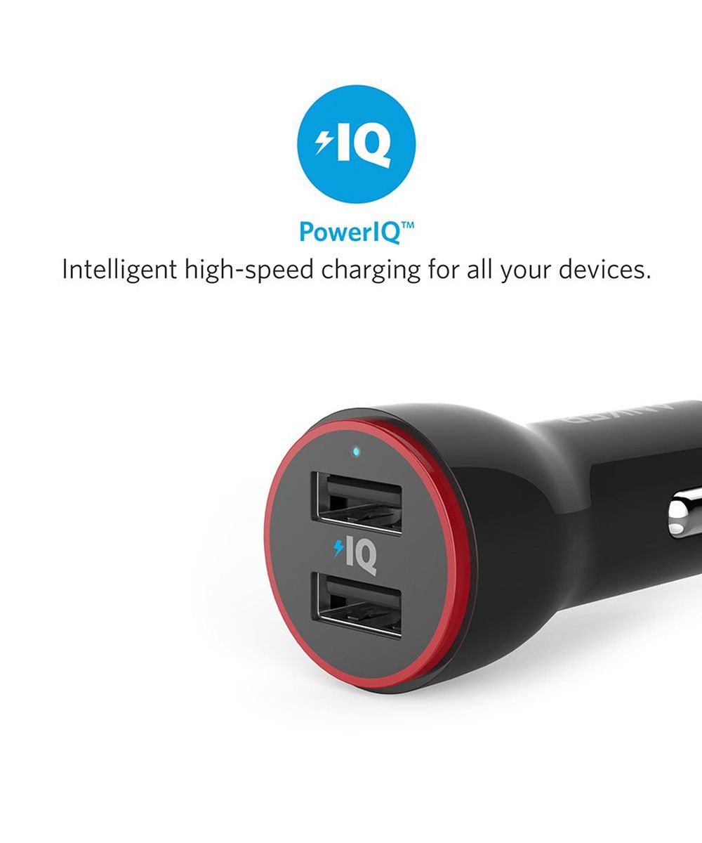 Anker PowerDrive 2 Dubbele USB Poort 24W Autolader Zwart afbeelding 4