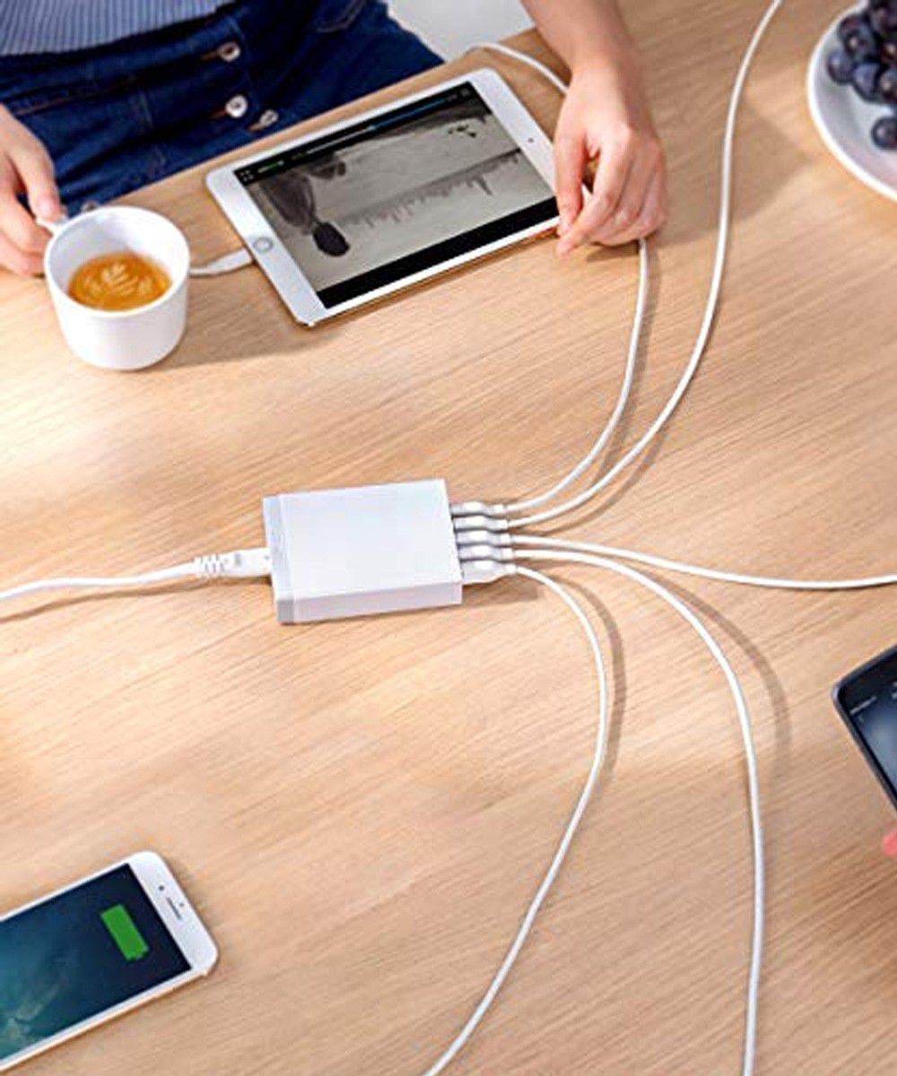 Anker PowerPort 6 Poorts USB 60W Thuislader Wit afbeelding 2