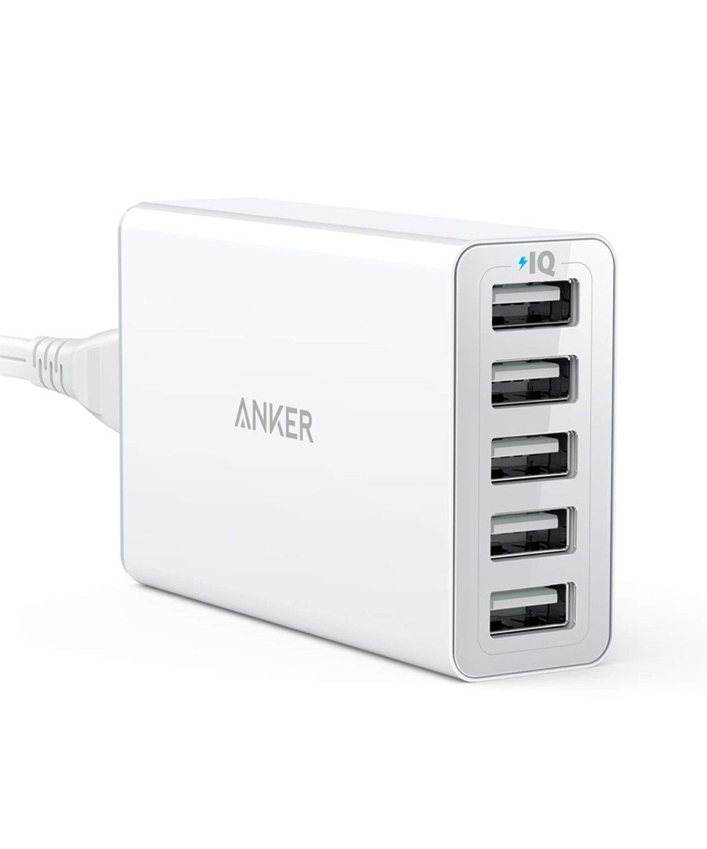 Anker PowerPort 5 Poorts USB 40W Thuislader Wit afbeelding 1