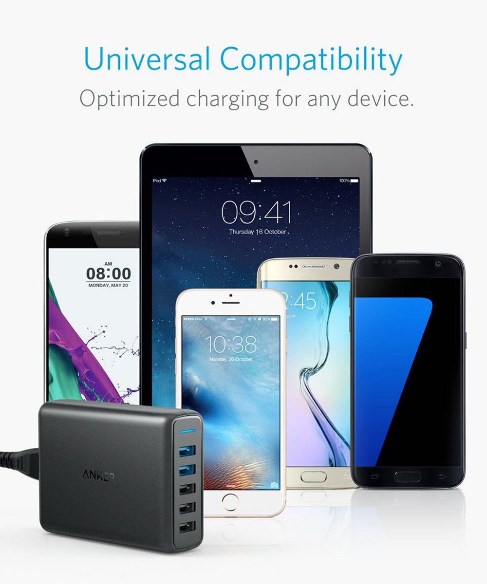 Anker PowerPort Speed 5 Poorts USB 51W Thuislader Zwart afbeelding 3