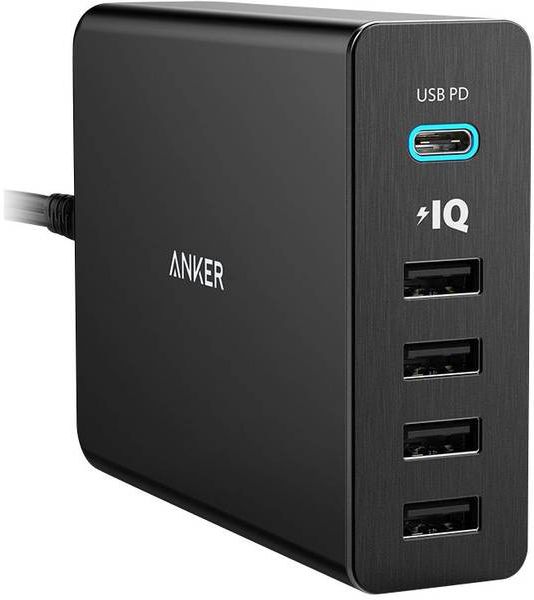 Anker PowerPort+ 5 Poorts USB Power Delivery 60W Thuislader Zwart afbeelding 1