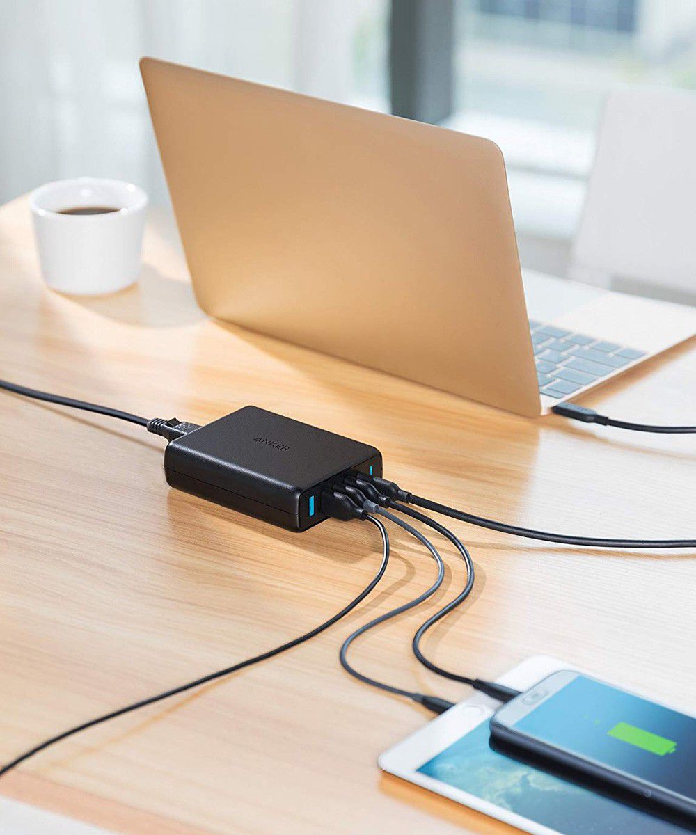 Anker PowerPort+ 5 Poorts USB Power Delivery 60W Thuislader Zwart afbeelding 2