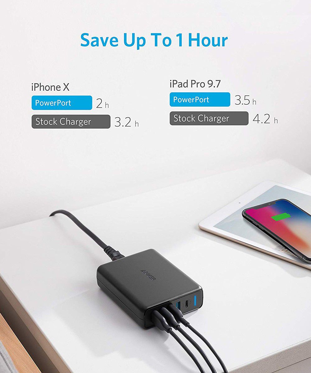 Anker PowerPort+ 5 Poorts USB Power Delivery 60W Thuislader Zwart afbeelding 5