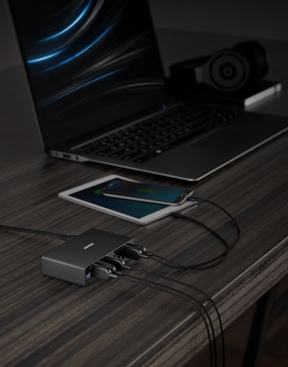 Anker PowerPort 10 Poorts USB 60W Thuislader Zwart afbeelding 3