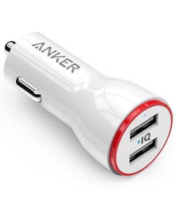 Anker PowerDrive 2 Dubbele USB Poort 24W Autolader Wit Opladers