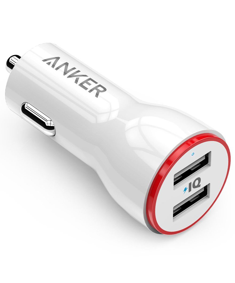 Anker PowerDrive 2 Dubbele USB Poort 24W Autolader Wit afbeelding 1