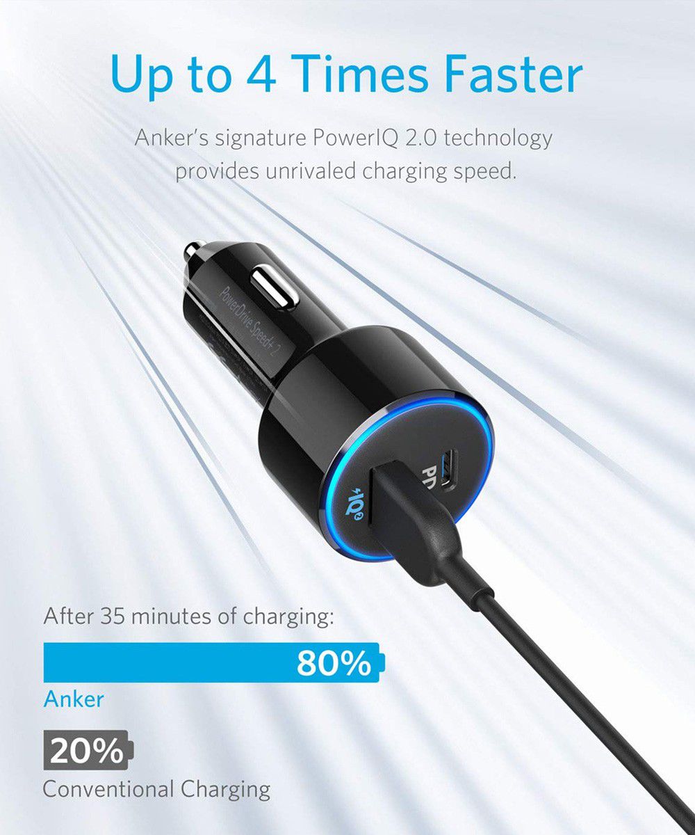 Anker PowerDrive Speed+ Power Delivery Autolader Zwart afbeelding 5