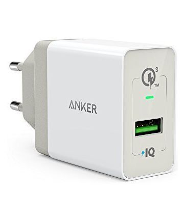 Anker PowerPort+ 1 18W Quick-Charge 3.0 Thuislader Wit Opladers