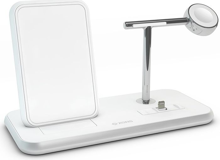 ZENS Aluminium Dual Draadloze Oplader met AirPods en Watch Stand Wit afbeelding 4