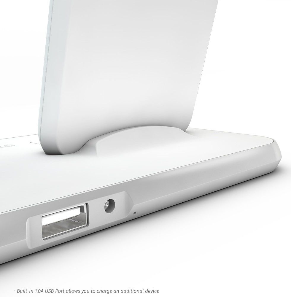 ZENS Aluminium Dual Draadloze Oplader met AirPods en Watch Stand Wit afbeelding 5