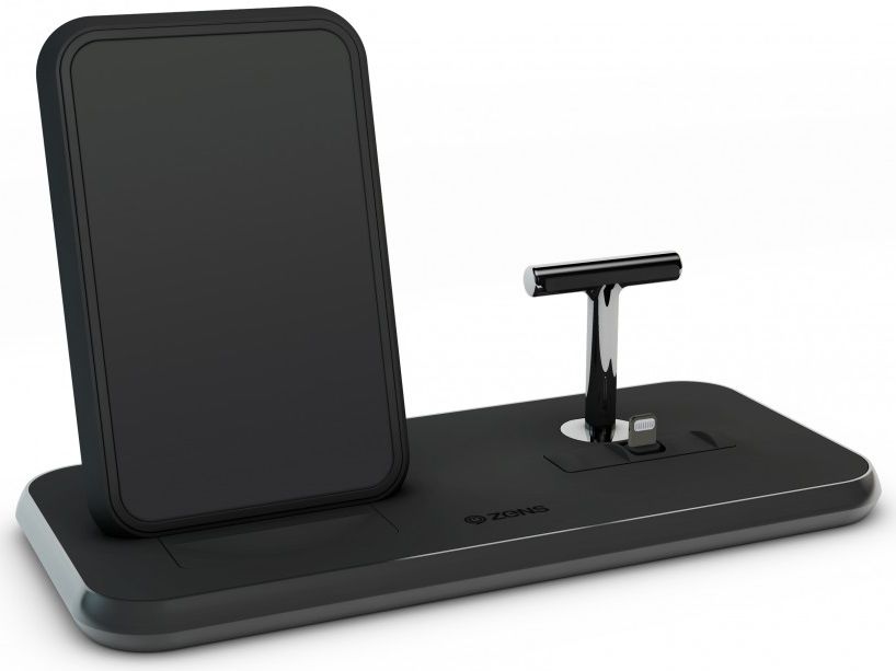 ZENS Aluminium Series Dual Draadloze Oplader met AirPods Dock Zwart afbeelding 4