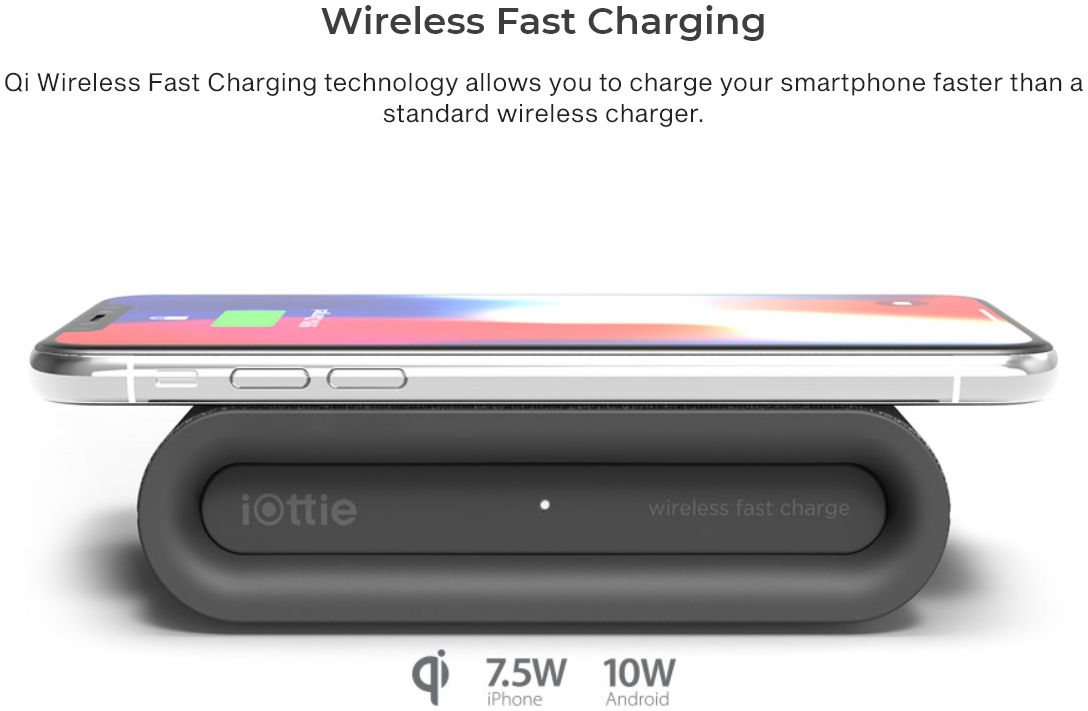 Iottie Ion Wireless Plus Fast Charge Draadloze Oplader W Grijs