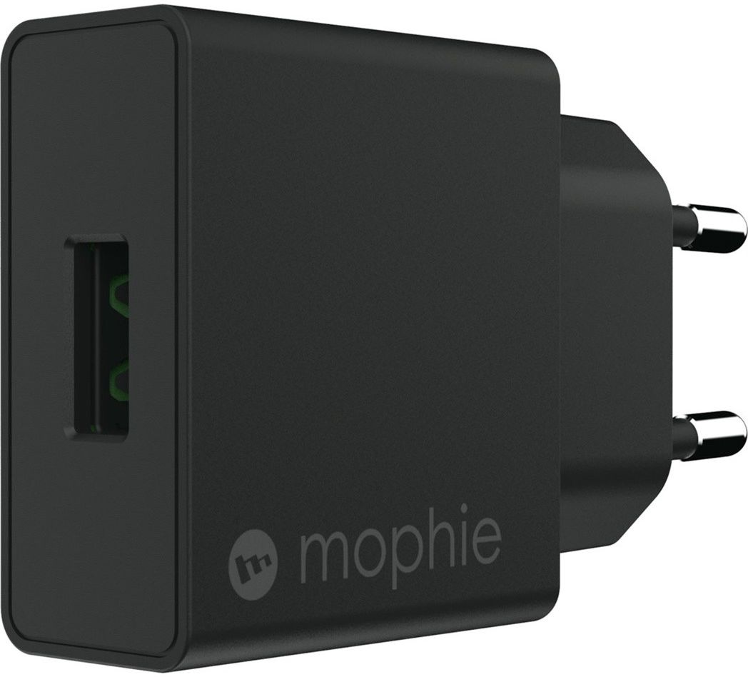 Mophie USB-A 18W Fast Charge Thuislader Zwart afbeelding 2