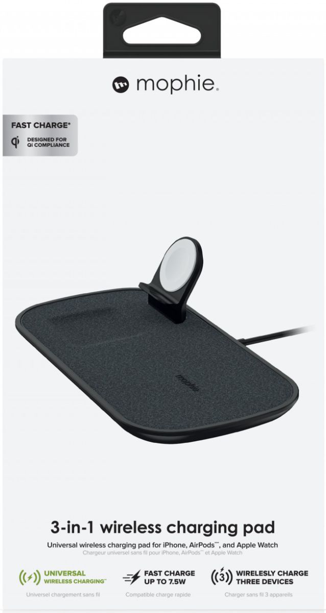 Mophie 3-in-1 Apple iPhone / Watch / AirPods Draadloze Oplader Zwart afbeelding 6